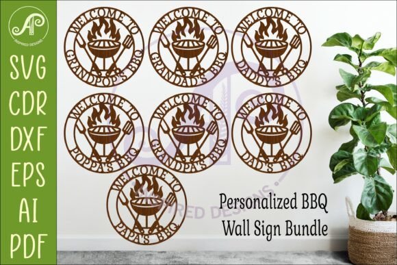 Download Personalized BBQ Wall Sign SVG Bundle - Sign Collection