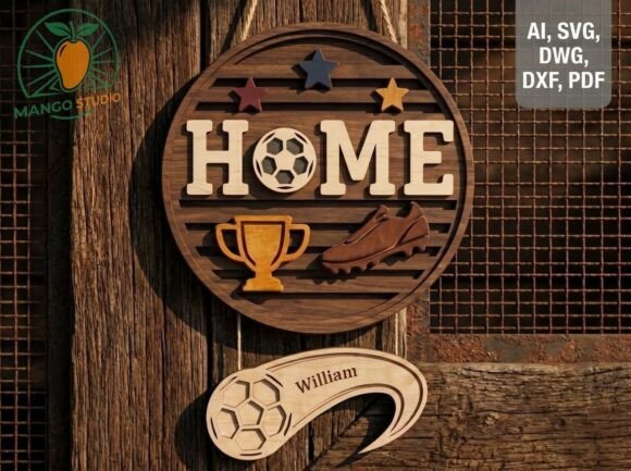 Download 3D Soccer Home Sign &amp; Custom Nameplate - Sign Collection