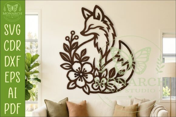 Download Floral Fox Wall Art SVG, Woodland Fox - Wall art svg Collection