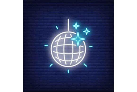Download Disco Ball with Stars Neon Sign. Party O - Sign Collection