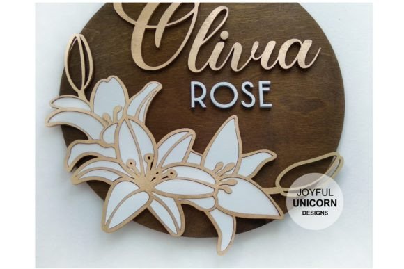 Download Lily Flower Nursery Sign SVG Cut File - Sign Collection