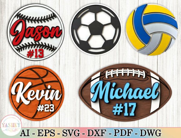 Download Personalized Sports Sign SVG Bundle - Sign Collection