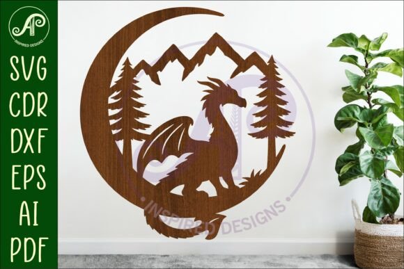 Download Crescent Moon Dragon Wall Sign - Sign Collection