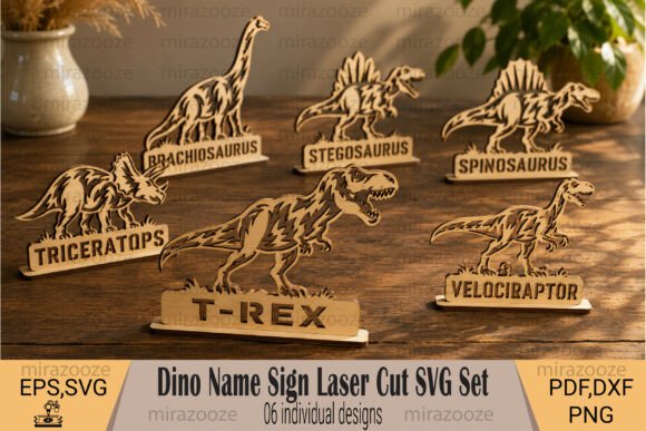 Download Dino Name Sign Laser Cut SVG Set - Sign Collection