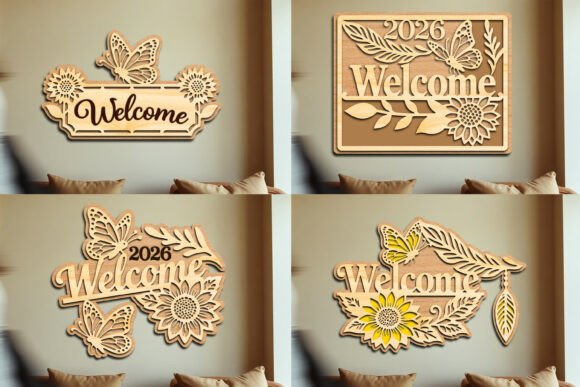 Download Laser Cut Welcome Sign Wall Art SVG - Wall art svg Collection