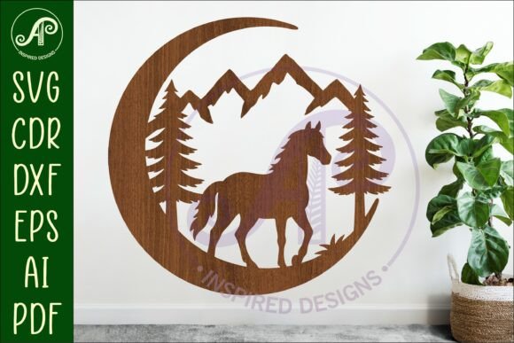 Download Crescent Moon Horse Animal Wall Sign - Sign Collection