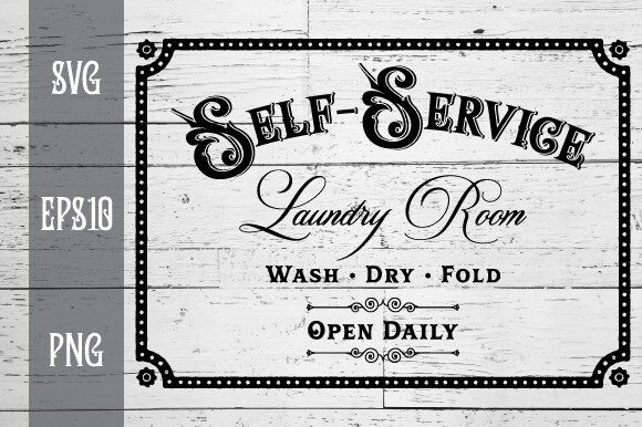 Download Laundry Room Vintage Sign EPS SVG Vector - Sign Collection