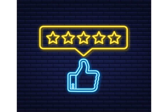 Download Rating Stars Neon Sign. User Reviews - Sign Collection