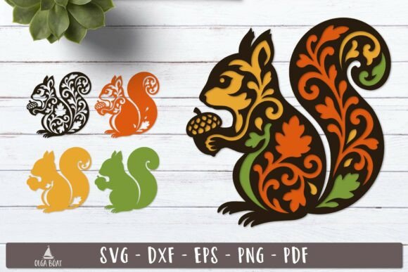 Download 3d Squirrel Autumn Layered SVG Design - Sign Collection