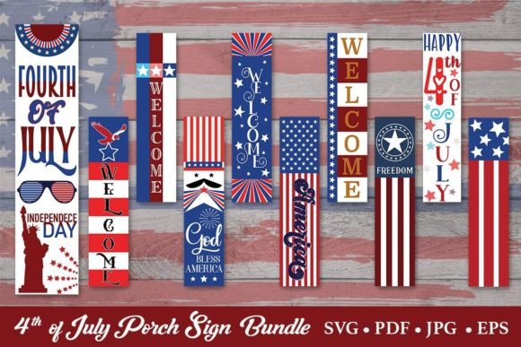 Download 4th of July Porch Sign Vertical Bundle - Sign Collection