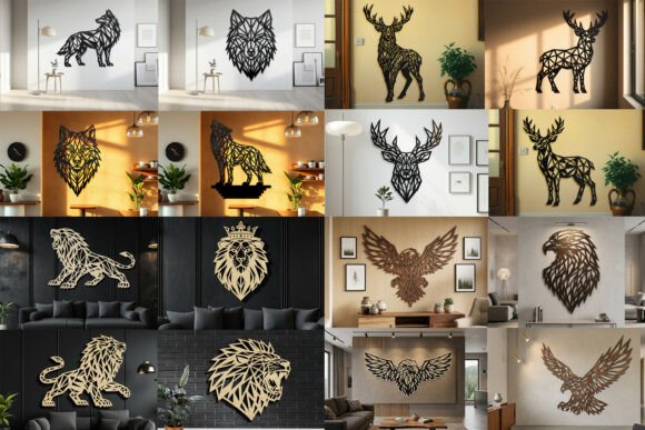 Download Laser Cut Animal Wall Art SVG Bundle - Wall art svg Collection