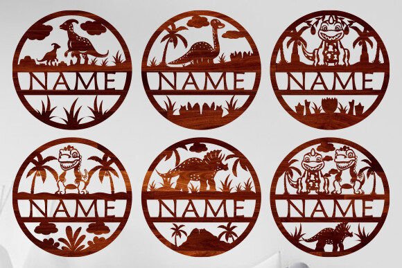 Download Dinosaur Name Sign Laser Cut Svg Bundle - Sign Collection