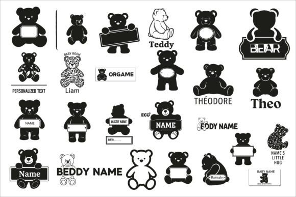Download Cute Teddy Bear Name Plaque Design - Sign Collection