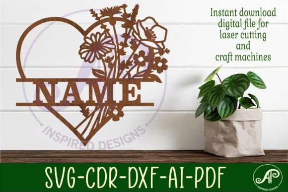 Download Heart Wild Flower Name Sign Svg Nursery - Sign Collection