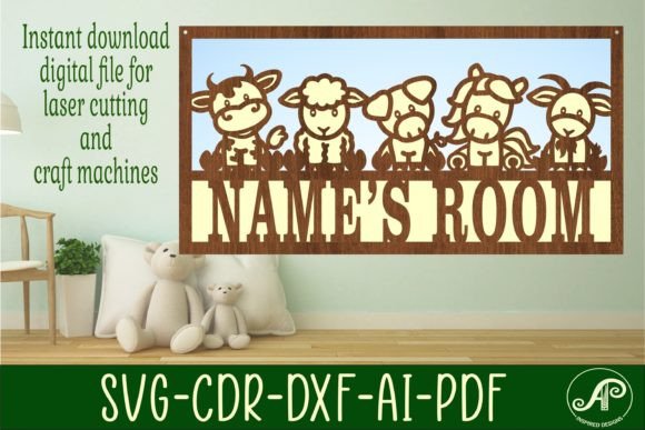 Download Cute Farm Animals Scene Name Sign SVG 3 - Sign Collection