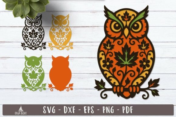 Download 3d Autumn Owl Layered SVG Design - Sign Collection