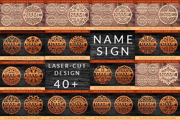 Download Laser Cut Mandala Name Sign SVG Bundle - Sign Collection