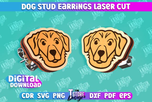 Download Dog Stud Earrings Laser Cut Templates - Premium Bundle