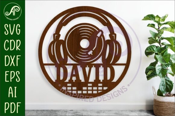 Download DJ and Record Name Wall Art Sign, SVG - Sign Collection