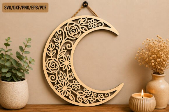 Download Laser Cut Moon Wall Art SVG - Wall art svg Collection