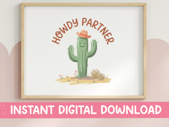 Download Howdy Partner Cactus Design - Sign Collection