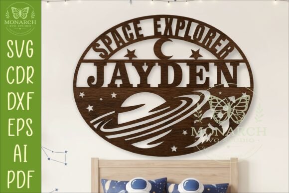 Download Space Explorer Name Sign SVG, Wall Art - Sign Collection