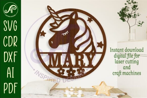 Download Unicorn Head Name Wall Art Sign, SVG - Sign Collection