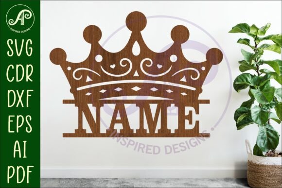 Download Princess Word Crown Name Sign Laser Cut - Sign Collection
