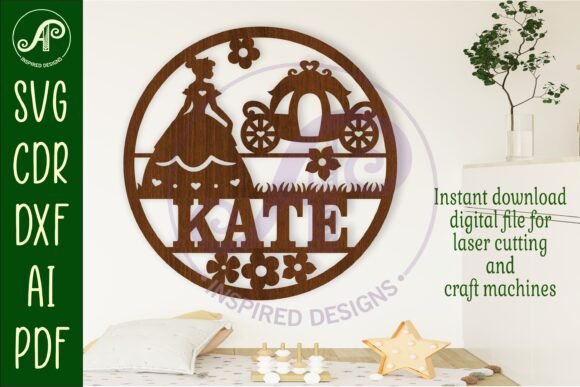 Download Princess Name Wall Art Sign, SVG File - Sign Collection