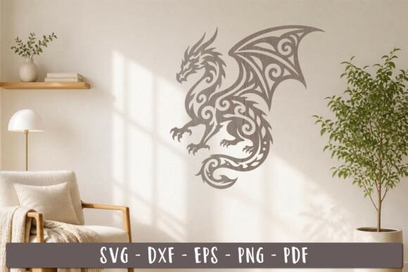Download Dragon Wall Decor SVG Laser Cut Design - Sign Collection