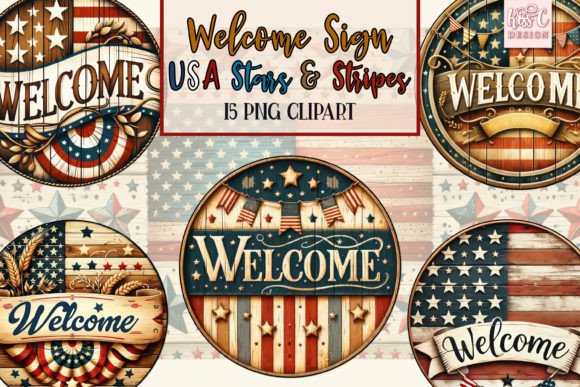 Download Rustic Welcome Sign for Independence Day - Sign Collection