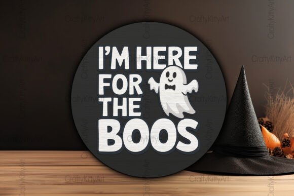 Download Boo Cute Ghost Halloween Door Sign SVG - Sign Collection