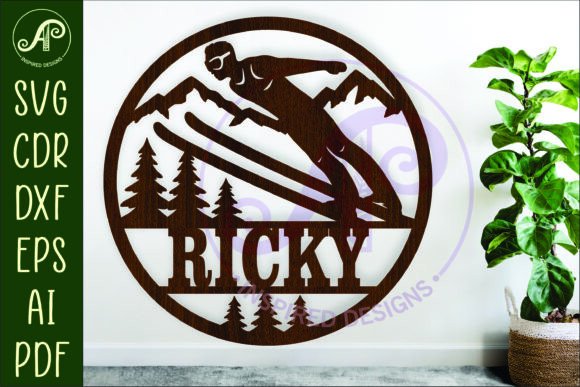 Download Male Ski Jump Wall Sign, Skier Laser Cut - Sign Collection