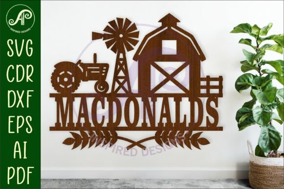 Download Farm Scene Name Sign Svg Laser Cut File - Sign Collection