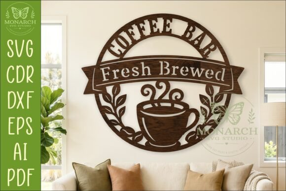 Download Coffee Bar Wall Sign SVG, Fresh Brewed - Sign Collection