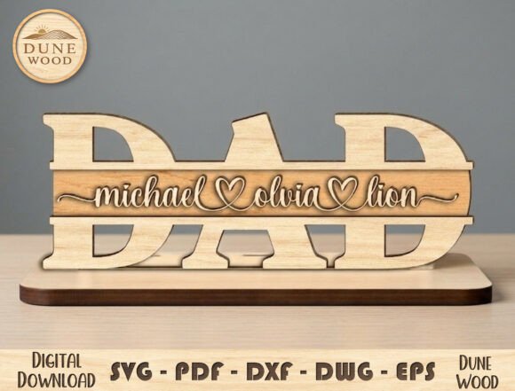 Download Dad Name Sign Laser Cut File - Sign Collection