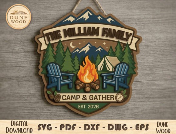 Download Personalized Camping Family Sign SVG - Sign Collection
