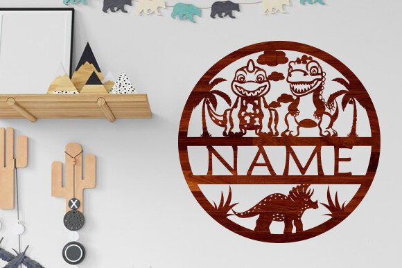 Download Nursery Dinosaur Name Sign Laser Cut Svg - Sign Collection