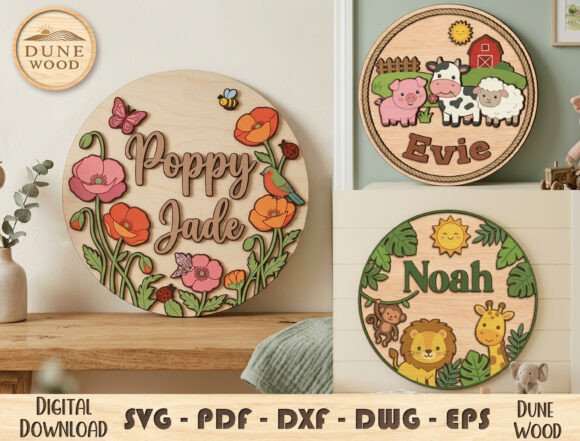 Download Kids Name Sign SVG Bundle - Sign Collection