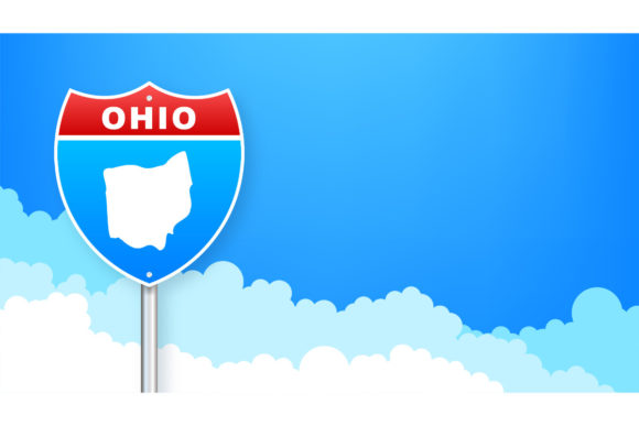 Download Ohio Map on Road Sign. - Sign Collection