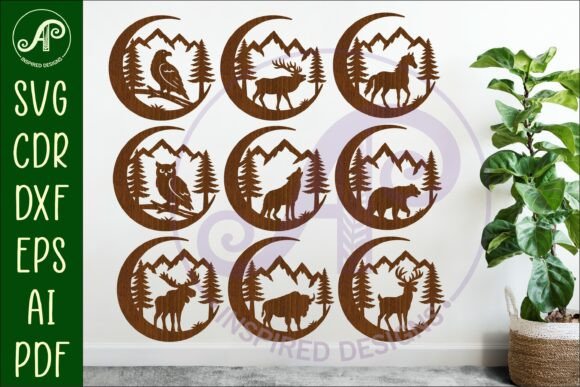 Download Crescent Moon Animal Wall Sign Bundle - Sign Collection
