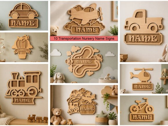 Download Laser Cut Vehicle Nursery Name Signs - Sign Collection