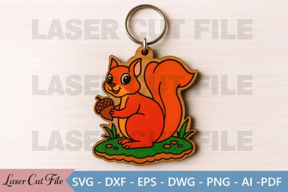 Download Cute Squirrel Keychain SVG File - Svg file Collection