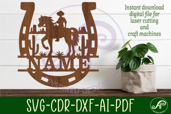Download Rodeo Horse Shoe Design Name Sign Svg - Sign Collection