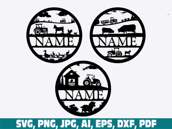 Download Farm Tractor Name Sign Monogram Frame - Sign Collection