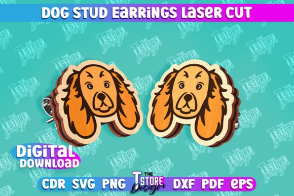 Download Dog Stud Earrings Laser Cut Templates - Premium Resources