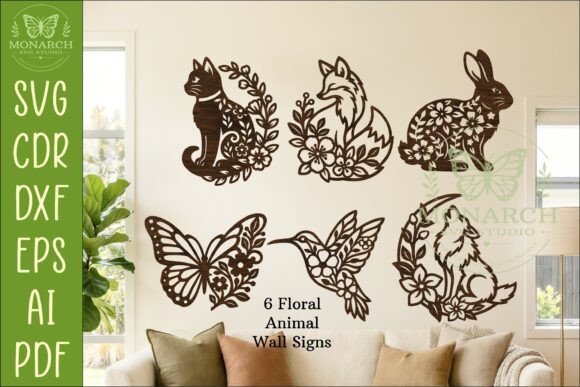 Download Floral Animal Wall Sign Bundle SVG Decor - Sign Collection