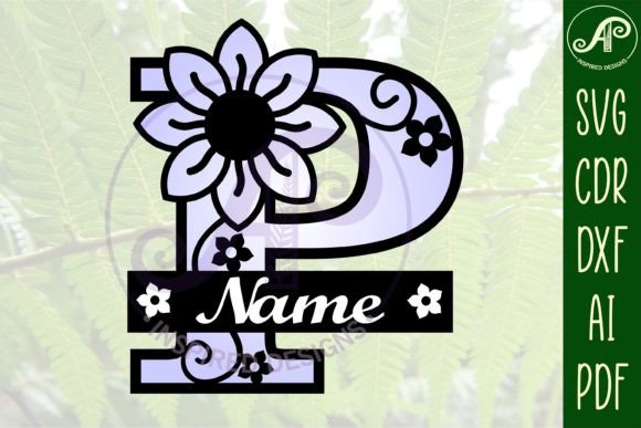 Download Letter P Flower Layer Monogram SVG File - Svg file Collection