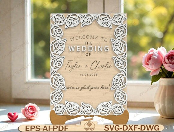 Download Wedding Welcome Sign Laser Cut File - Sign Collection