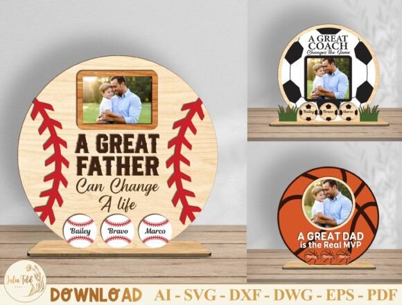 Download Personalized Sports Dad Sign SVG Bundle - Sign Collection